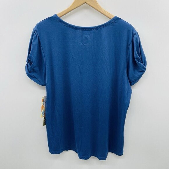 Muk Luks Womens Size XL Short Sleeve Soft Pajama Sleep Shirt in Blue 1576 - Picture 4 of 8